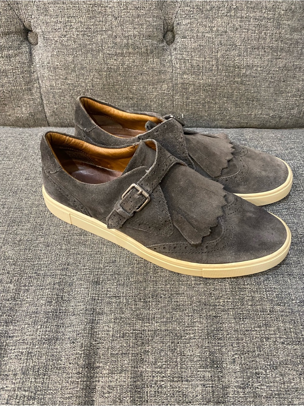 Frye Gemma Kiltie Smoke Gray Slip-On Sneakers Women’s Size 9